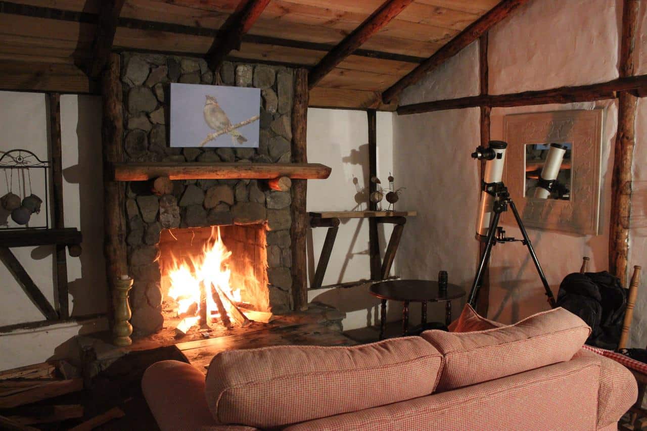 cabin fireplace