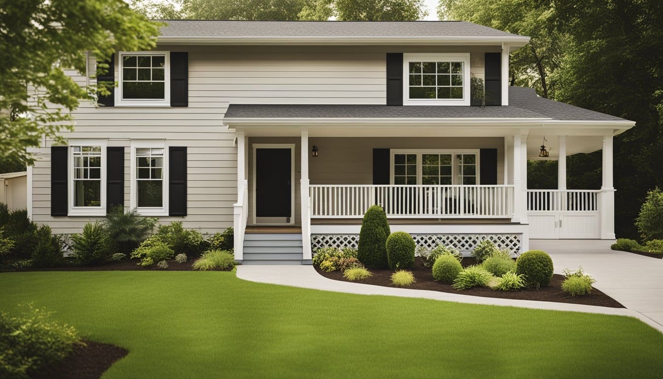 A house with new siding, surrounded by well-maintained landscaping and a clean, inviting exterior