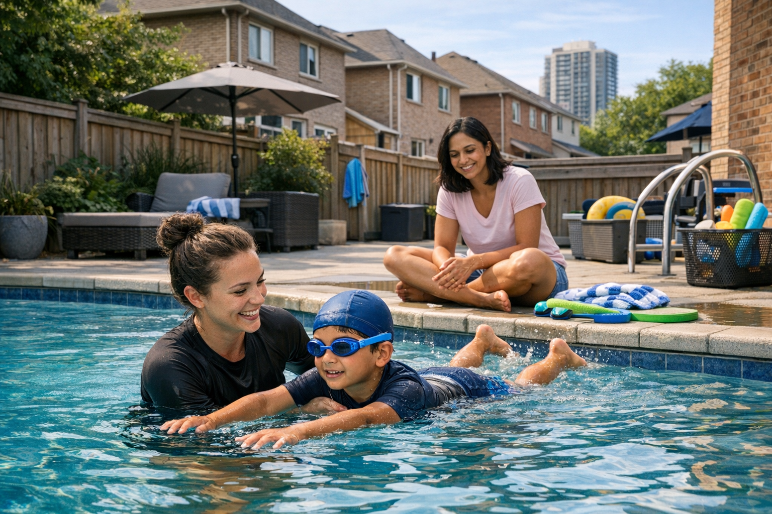 Private swim lesson session for beginners